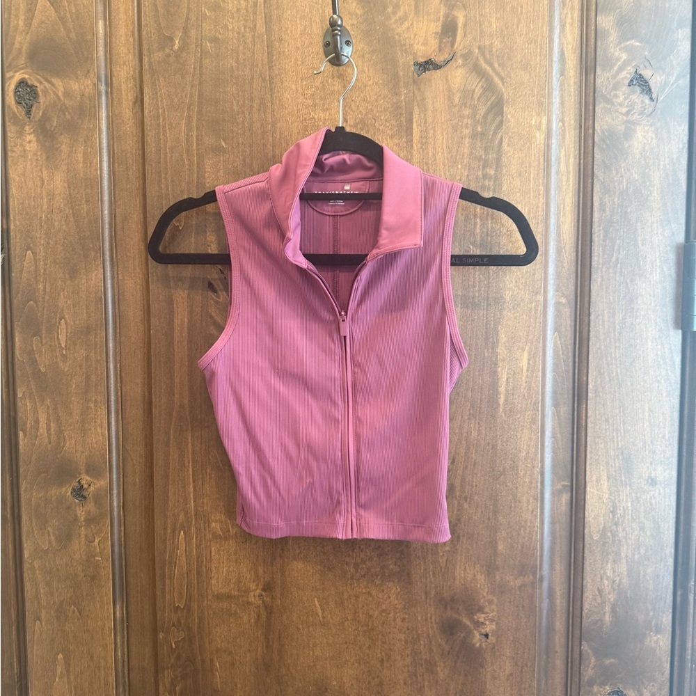 Travis Mathew Pink Zip Front Crop Top